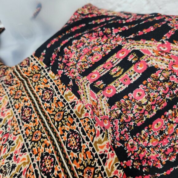 Free People Black Multi Boho Bell Sleeve Stevie Tunic Mini Dress Extra Small - Picture 5 of 16